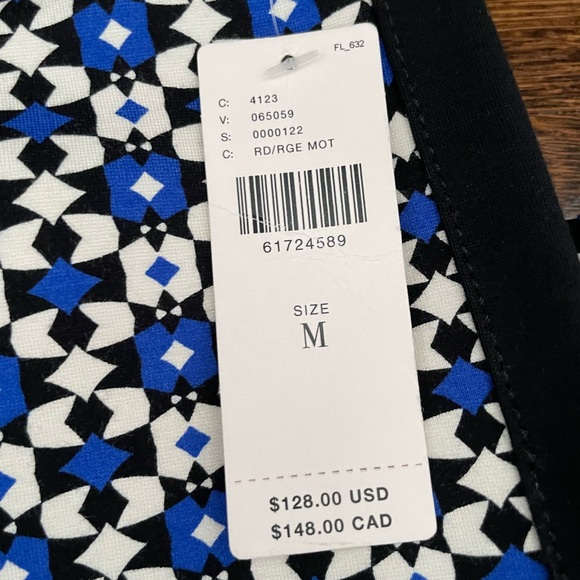 Maeve by Anthropologie Flare Pull On Geo Pants with Black Track Stripe - Picture 3 of 4